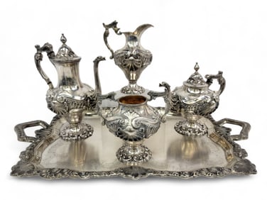 Antique Portuguese Sterling Silver Tea & Coffee Service