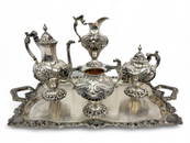 Antique Portuguese Sterling Silver Tea & Coffee Service