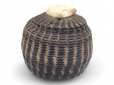 Baleen Basket w/ Walrus Tusk Seal Finial