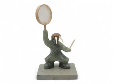 Eskimo Soapstone Walrus Transformation Dancer
