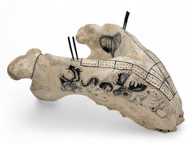 Scrimshaw Walrus Jawbone Cribbage Board - Whittam Adams