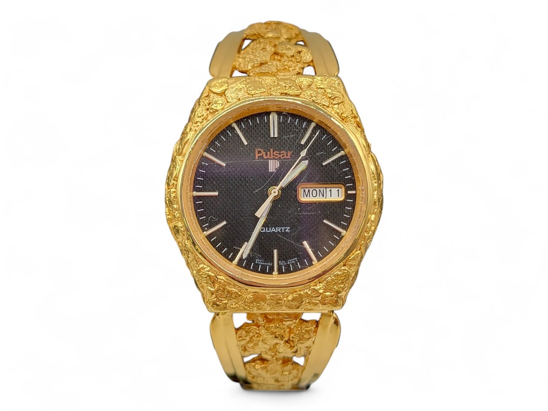 Mens Pulsar Alaskan Gold Nugget Watch (1 of 8)