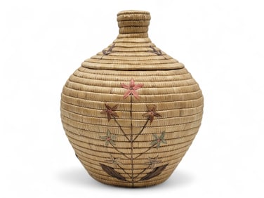 Mary Angaiak Yup'ik Polychrome Coiled Grass Basket