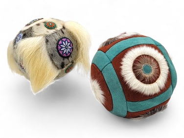 Iñupiaq Seal Skin/Polar Bear Fur & Beaded Gaming Balls