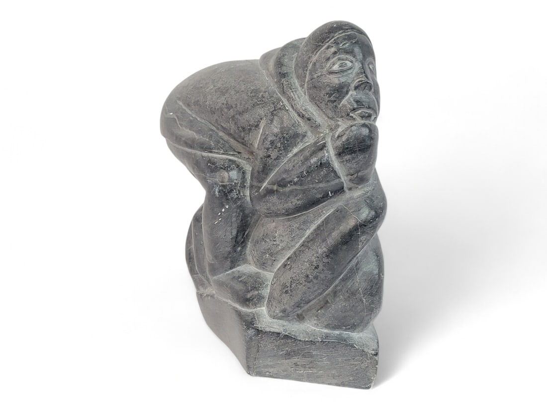 "The Ponderer" Inuit Soapstone Statue (1 of 8)