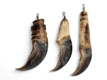 Three Polar Bear Claw Pendants