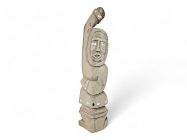 Very Large Eskimo Whalebone Carving