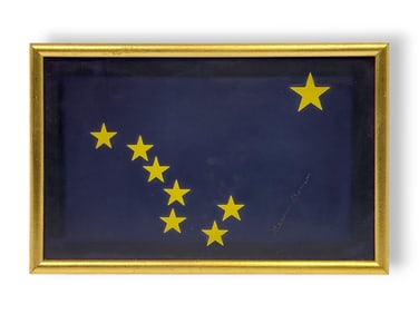 Alaska State Flag Autographed by Benny Benson