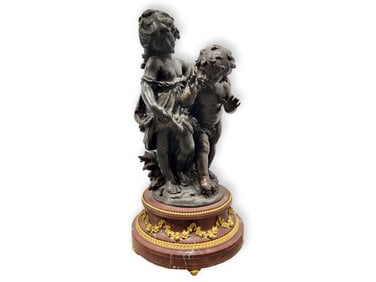 Auguste Moreau Bronze of Playful Children