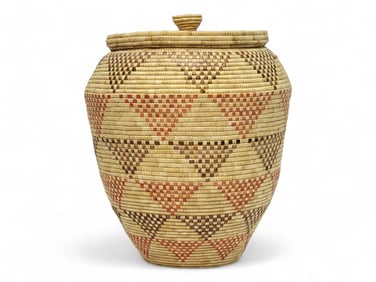 XL Toksook Bay Yup'ik Grass & Seal Gut Basket - Julia Dock