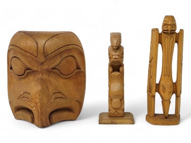 Northwest Coast Cedar Carvings - Leo Jacobs & Others