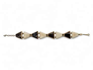 Mammoth & Walrus Tusk Bracelet w/ 14k Gold Beads & Chain