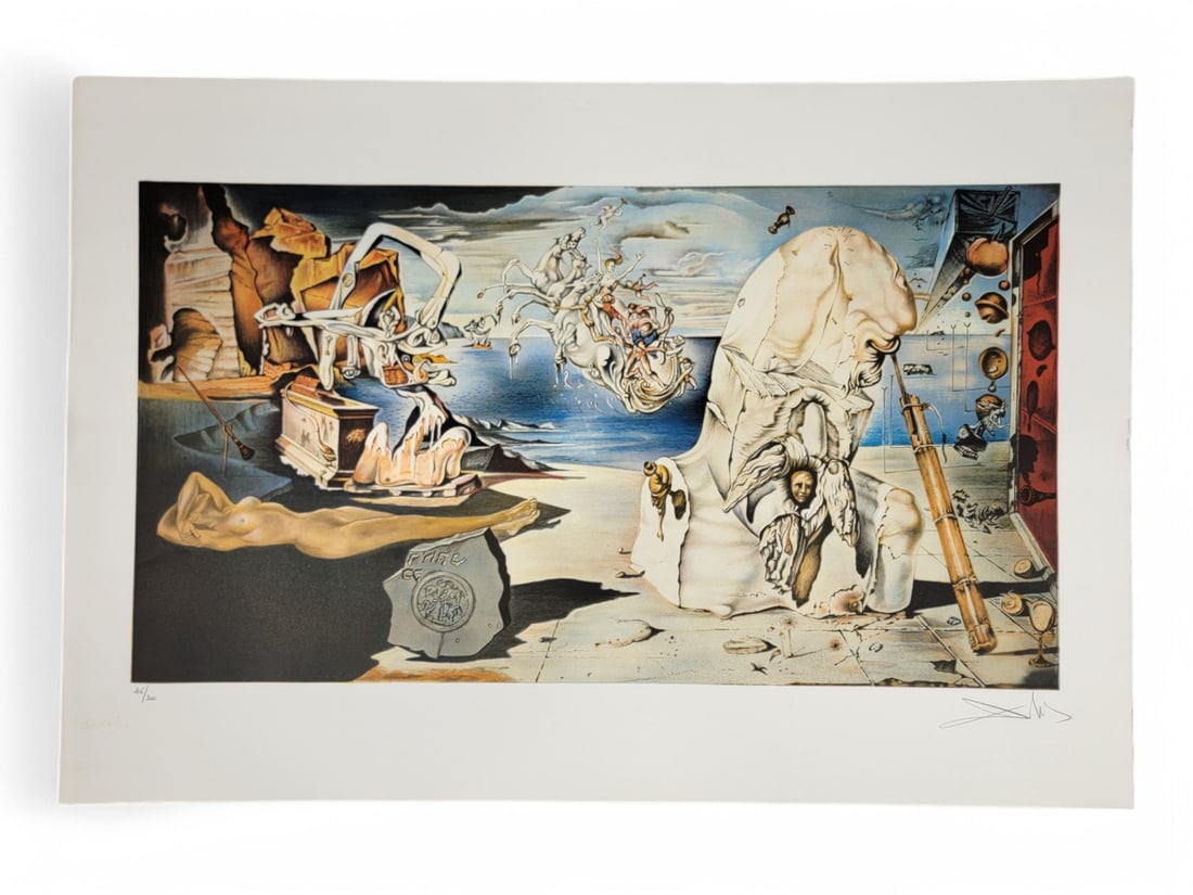 Salvador Dali "The Apotheosis of Homer " Print: A signed and numbered 206/300 loose print entitled "The Apotheosis of Homer", by late painter and surrealist artist Salvador Dalí (Spanish, 1904-1989) c.1944-45. The piece a classic Dalí image compo