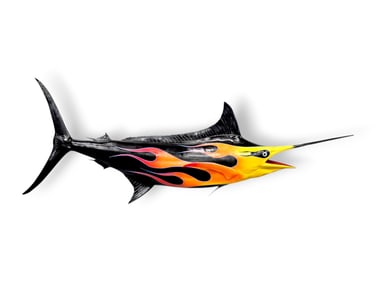 Flame Painted Marlin Taxidermy Mount