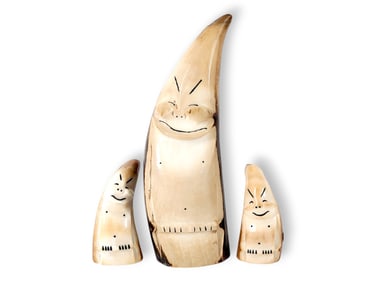 Fossilized Whale Tooth Billiken Figurines