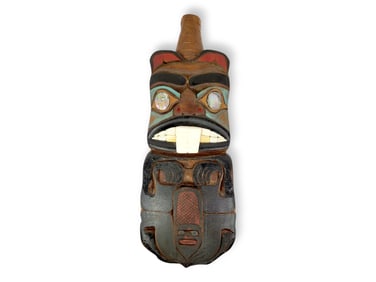 Tlingit Beaver Decorative House Post Totem - Rich Lavalle