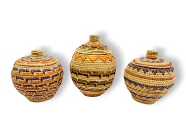 Yup'ik Coiled Grass Baskets