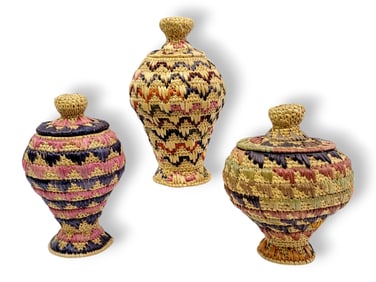 Yup'ik Coiled Grass Baskets - Kathy Mathis