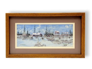 George Ahgupuk Original Seal Skin Painting