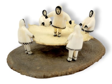 Walrus Tusk, Hide & Epiphyseal Disc Blanket Toss Diorama - Moses Milligrock