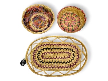 Yup'ik Coiled Grass Baskets - Elaine Moses