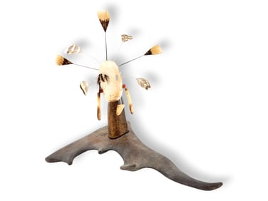 Aleut Walrus Tusk Spirit Mask Display