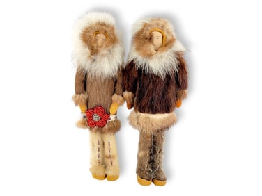 Pair of Matched Alaska Native Fur Dolls