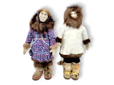 Matched Pair of Alaska Native Dolls
