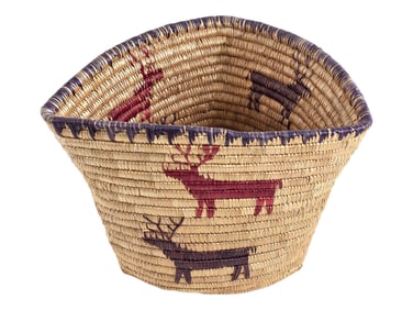 Yup'ik Triangular Pictorial Basket - Marie George