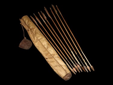 A Quiver of 19th Century Inuit Copper Arrows