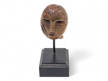 An Old Bering Sea Engraved Head Artifact