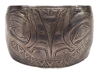 An Antique Haida Silver Cuff