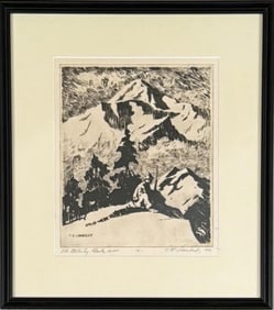 Theodore Lambert "Mt. McKinley, Alaska 20,300" Etching
