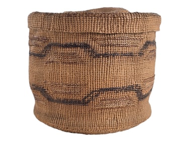 Tlingit Spruce Root Basket w/ Rattle Chamber