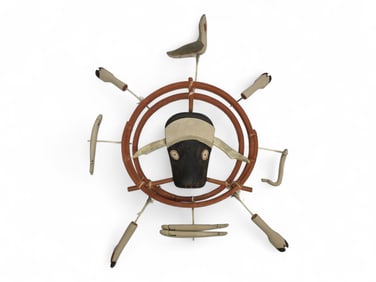 A Nunivak Island Musk-Ox Polychrome Spirit Wheel - Andrew Noatak