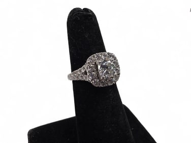 2-1/6 ctw Neil Lane Halo Diamond Engagement Ring in 14k White Gold - Size 4.5