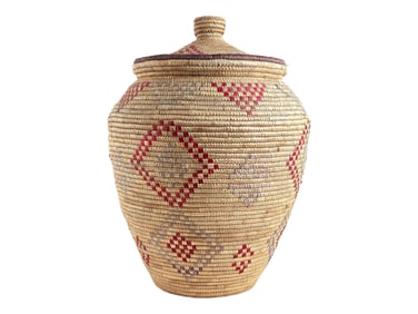 15.5" Yup'ik Coiled Grass Basket