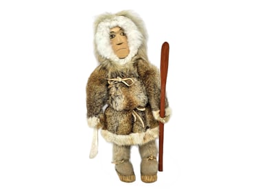 An Elaborate Yup'ik Pregnant Female Doll - Anna Kunergurkak