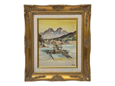 Ellen Henne Goodale Oil Painting of a Fish Wheel