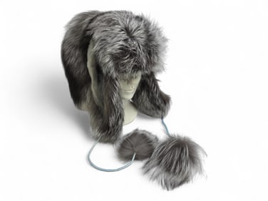 Seal & Silver Fox Fur Trapper Hat