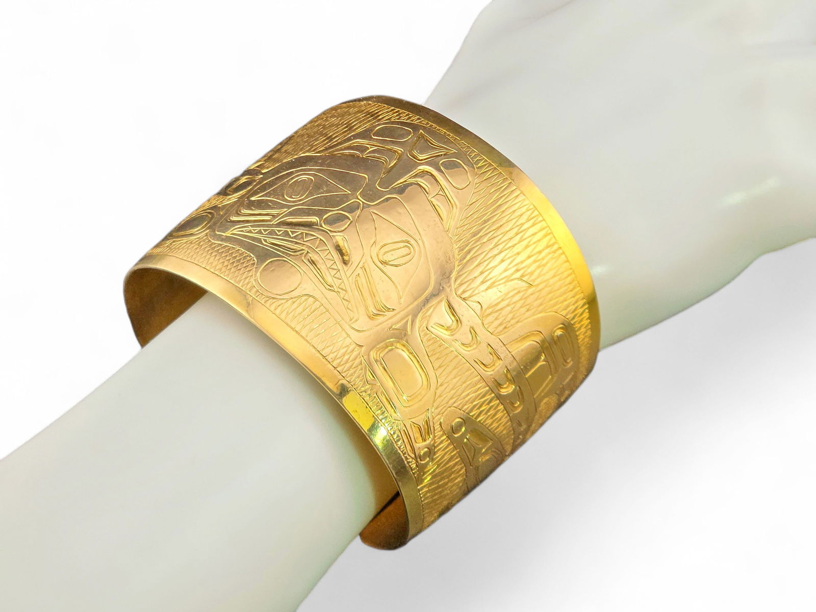 Massive Solid Gold Tlingit Cuff- Gene Chilton - 3
