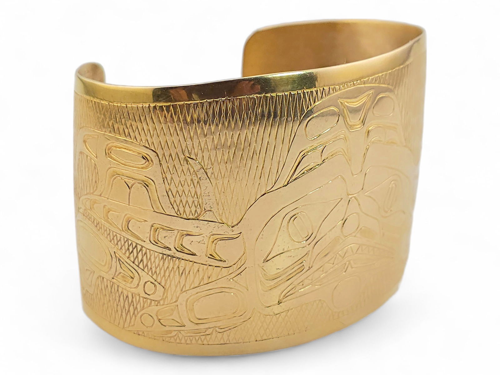 Massive Solid Gold Tlingit Cuff- Gene Chilton - 4
