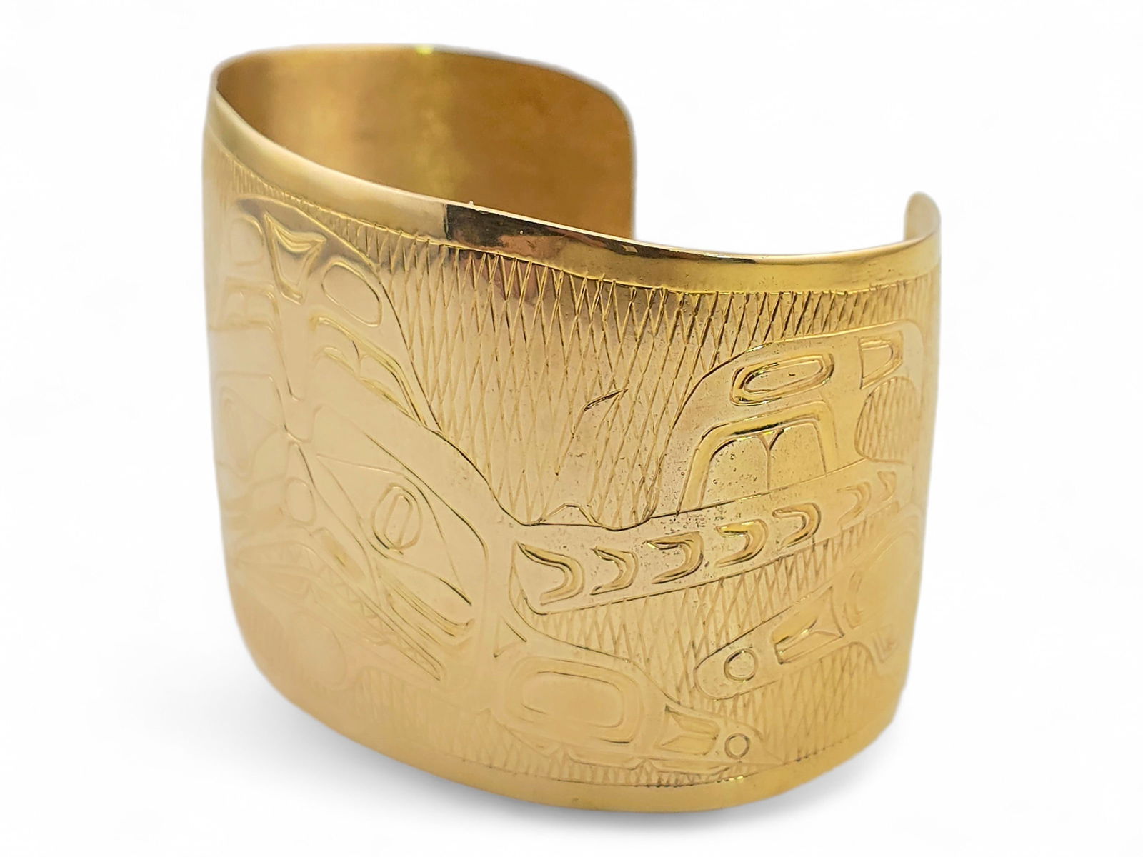 Massive Solid Gold Tlingit Cuff- Gene Chilton - 6