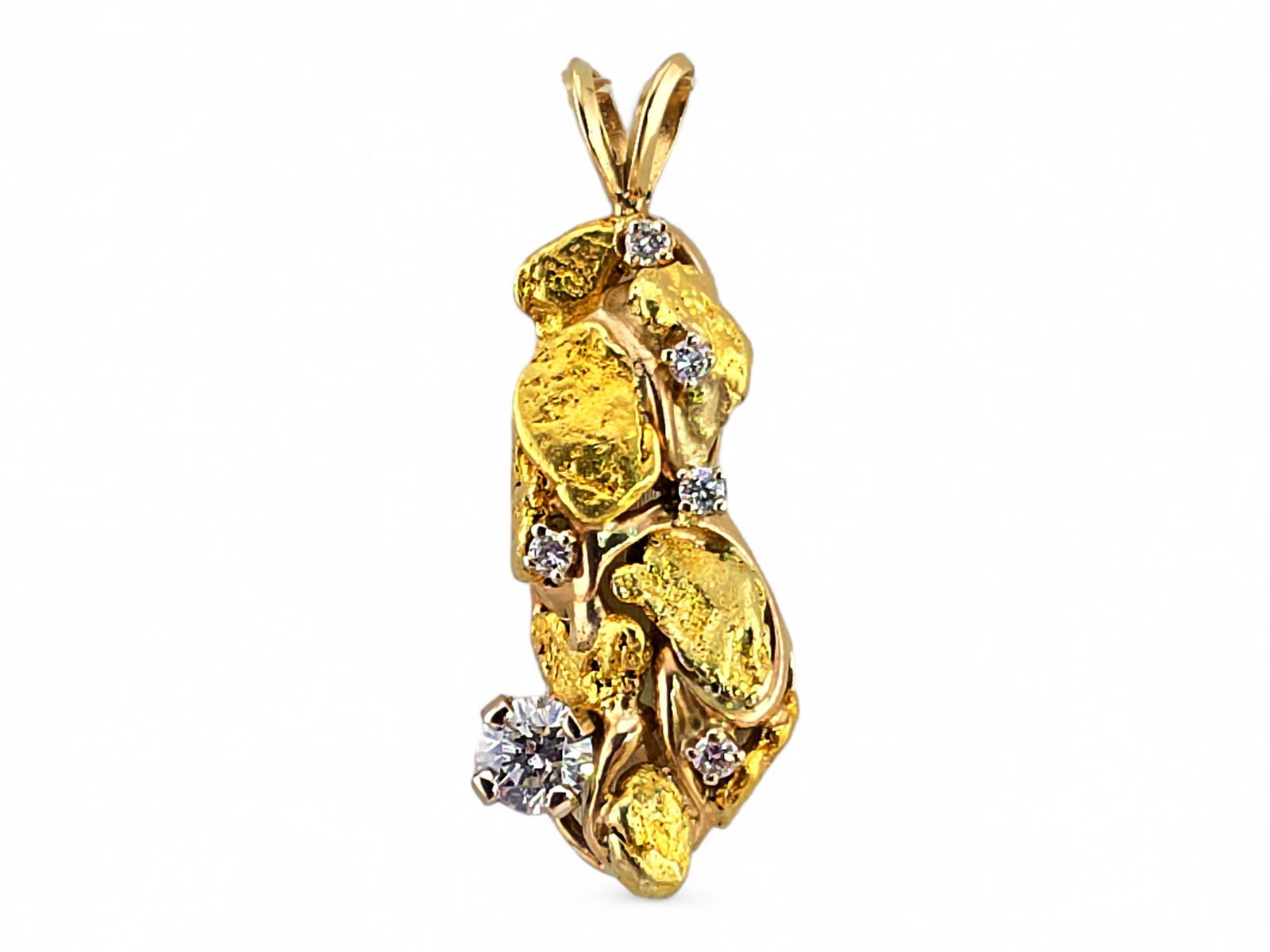 Diamond Accented Gold Nugget Pendant (1 of 4)