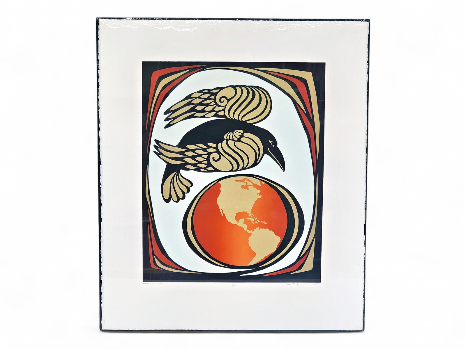 Dale DeArmond "World Maker" Serigraph: A signed and numbered 6/199 serigraph entitled "World Maker" by Alaska artist Dale DeArmond (1914-2006).The c.1979 piece depicts a story based on a Yup'ik legend, as told by John Active of Bethel, Ala