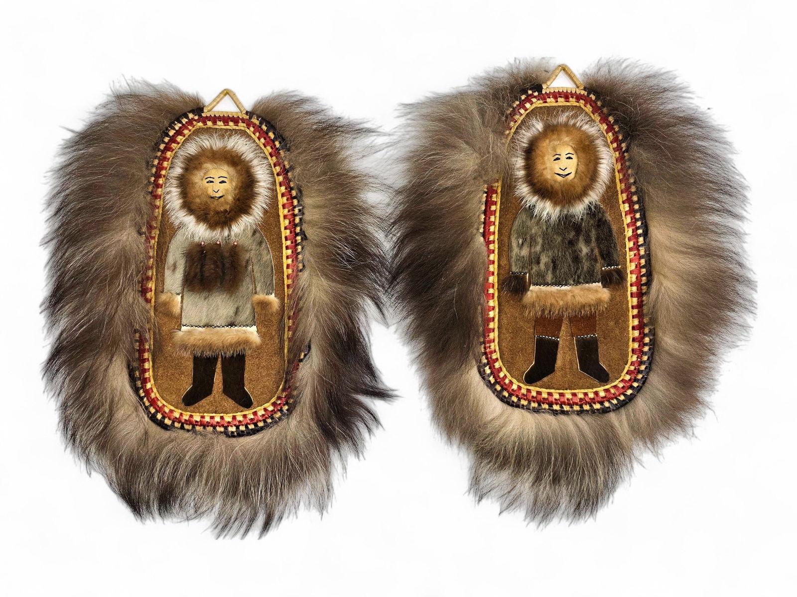 Yup'ik Pictorial Fur & Grass Basketry Wall Hangings (1 of 11)