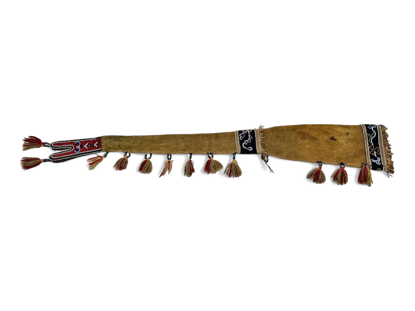 19th C. Athabascan Beaded Moose Hide Rifle Scabbard (1 of 16)