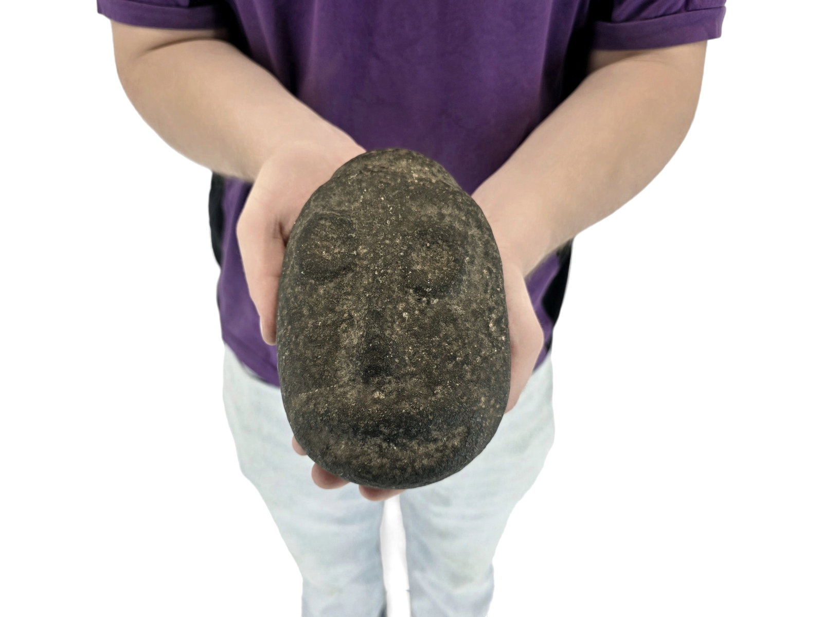 Pre-Contact North American Anthropomorphic Stone Stylized Human Face Effigy (1 of 10)