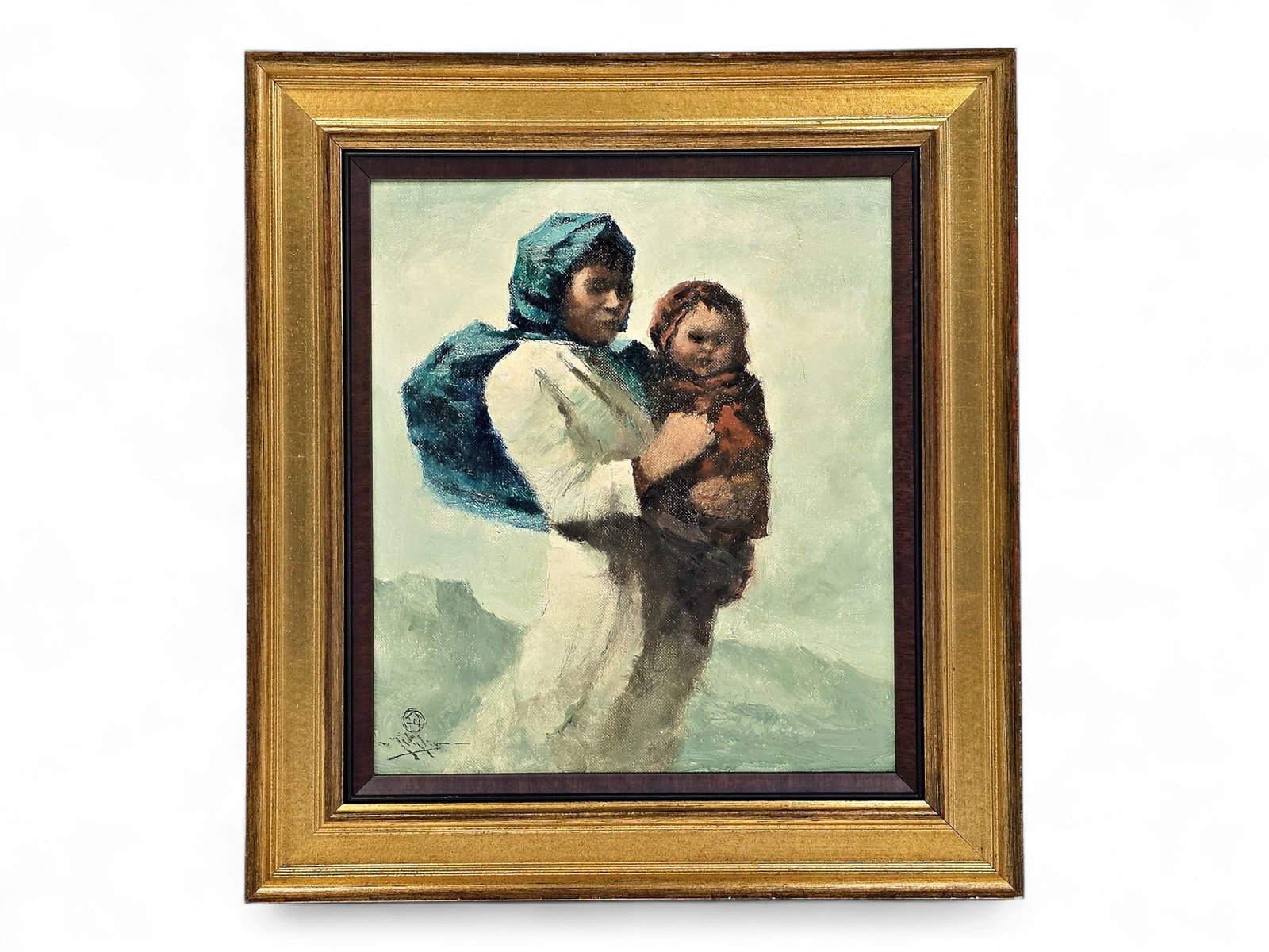Eustace Ziegler Oil Painting of Tanana Mother & Child (1 of 6)