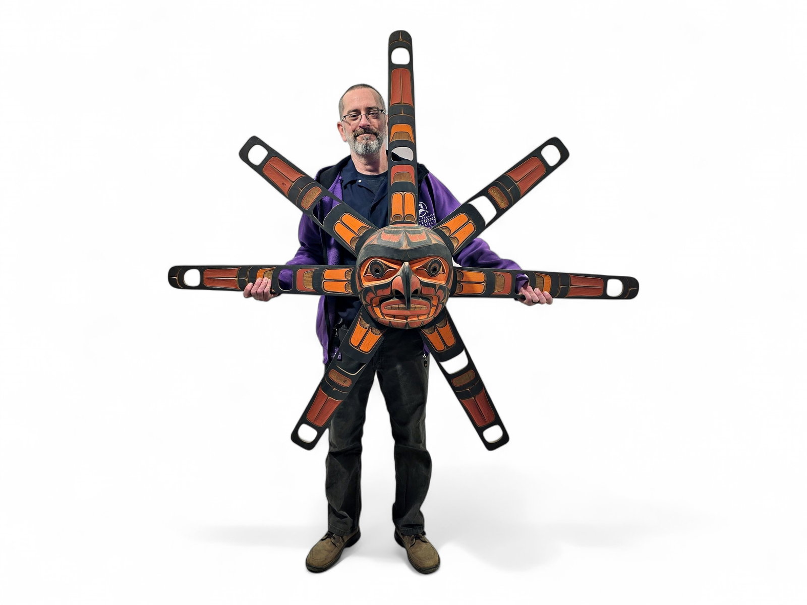 56" Kwakwaka'Wakw-Style Sun Mask - John Livingston (1 of 12)